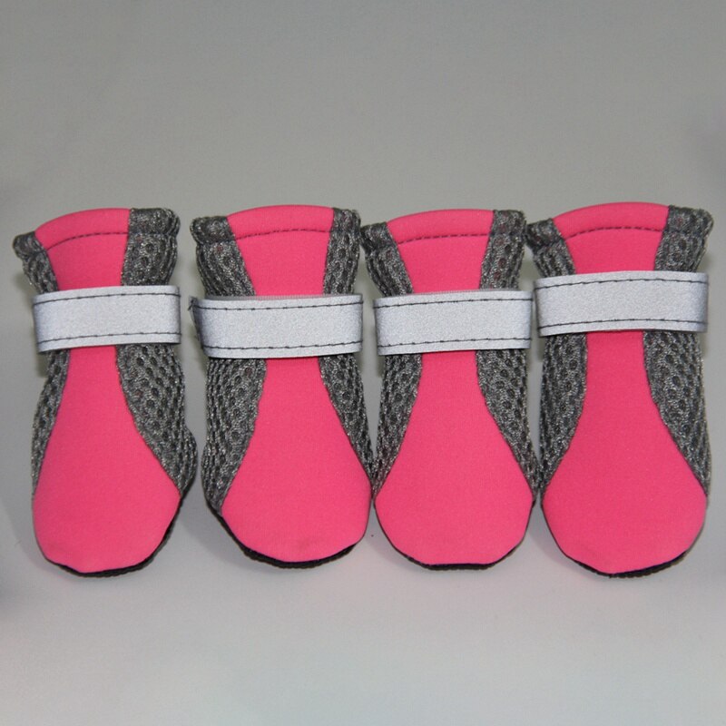Ademend Hond Schoenen Anti-Slip Regen Sneeuw Schoenen Warme Reflecterende Nachts Huisdier Laarzen Poot Protector 4 Stks/partij