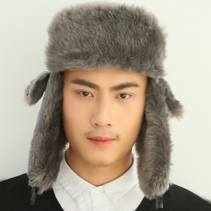 Bomber Hat Russian Cap Thick Warm Men Women Winter Hat Ear Flap Ski Snow Trapper Cap Men Russian Ushanka Fur Hats for Men