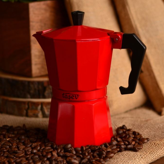 Aluminum Mocha Pot Coffee Maker Durable Moka Cafeteira Espresso Moka Coffee Pot 3 / 6 cup Red Blue Silver Rose