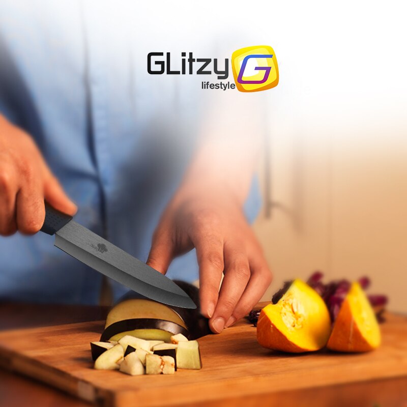 Ceramic Knife 3 4 5 inch Set Zirconia Black Blade Kitchen Chef Knives Three Piece Set Fruit Vegetable Color Anti-Slip Handle