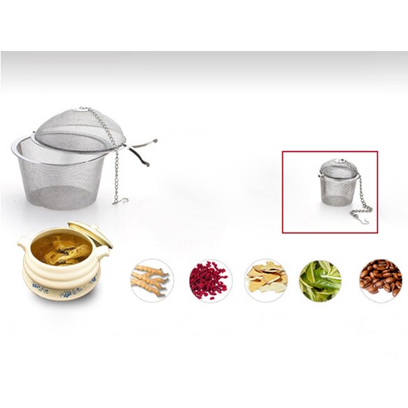 Te rostfri sil låsning te krydda mesh örtboll diam te mesh metall infuser 4.5cm kökstillbehör hushållsverktyg