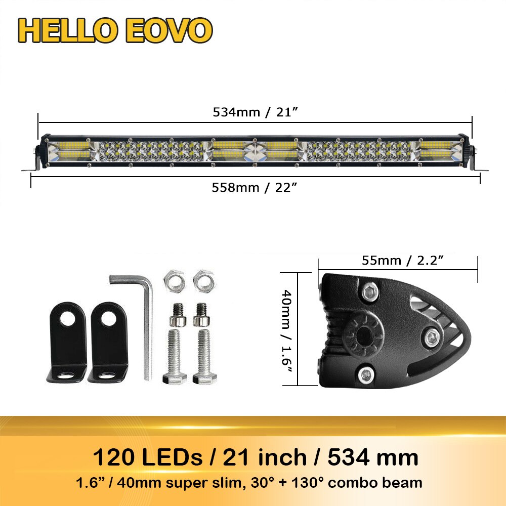 LED Bar 11 inch 21 inch LED Light Bar Work Light for Driving Offroad Boat Car Tractor Truck 4x4 SUV ATV 12V 24V Off Road: 21 inch