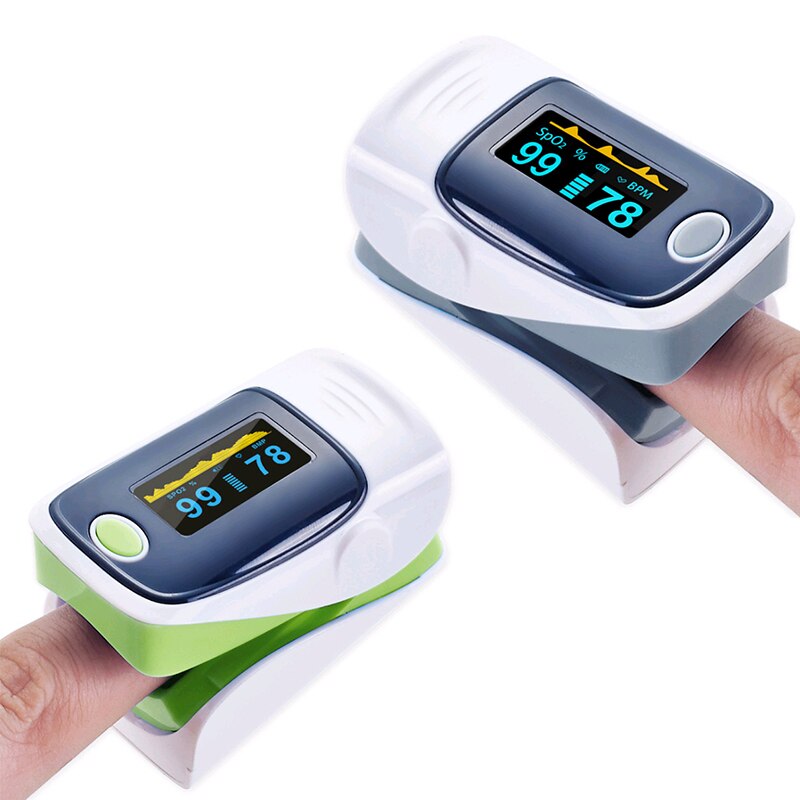 Finger Pulsoximeter Tragbare Oximetro De Pulso Fingertip Pulsoximeter Herz Rate Monitor Blut Sauerstoff Gesundheit Pflege Ausrüstung Meter: green and gray