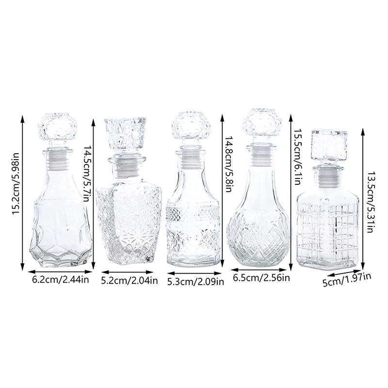 Vaso de vidrio transparente para whisky, decantador de , botella de vidrio para licor, Bourbon, Barware, 100/150ml, 1 unidad