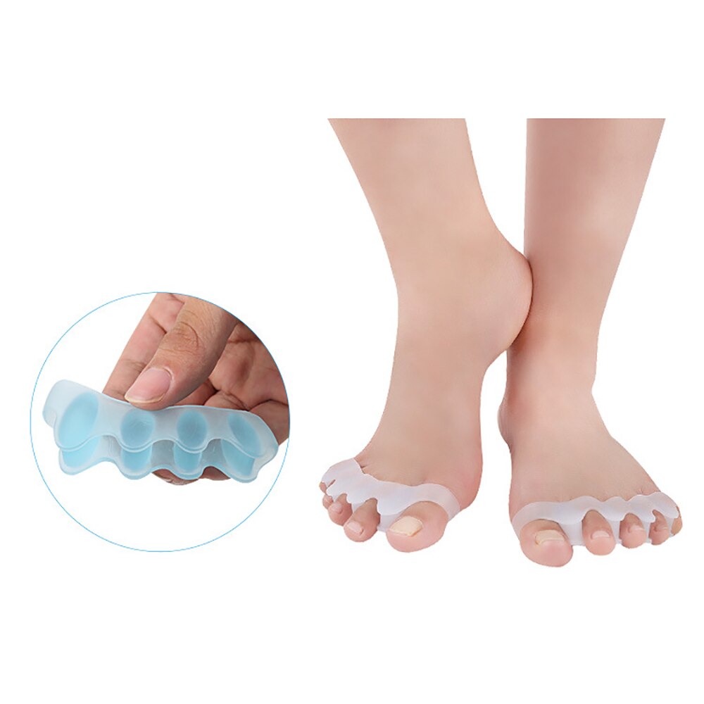 1 par separador de dedos de silicona juanete de pies alisador manicura pedicura separador de dedo pulgar Corrector de pie cuidado de uñas