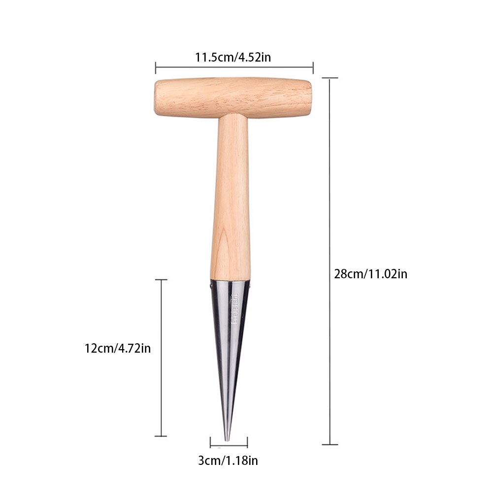 Dibber for Planting Seeds Long Handle Hand Held Bulb Planter Tool for Planting Seeds Seedling Gardening Puncher Supplies