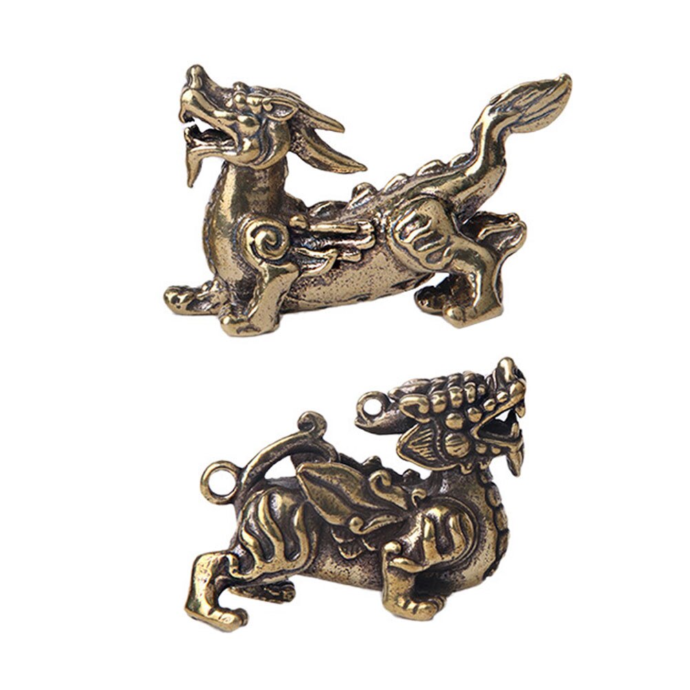 2PCS Brass Retro DIY Keychain Pendant Household Brass Adornment