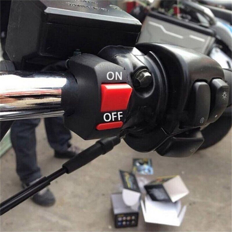 Interruptor de encendido y apagado Universal para manillar de motocicleta, botón de encendido y apagado para Moto, ATV, DC12V/10A, color negro, 1 unidad