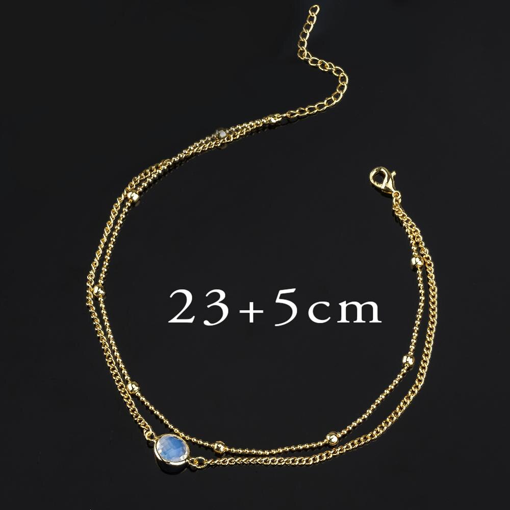 Bohemian Boho Opaal Vrouwelijke Enkelbanden Barefoot Haak Sandalen Voet Sieraden Been Chain Enkelbanden Op Voet Enkel Armbanden Voor Vrouwen: gold