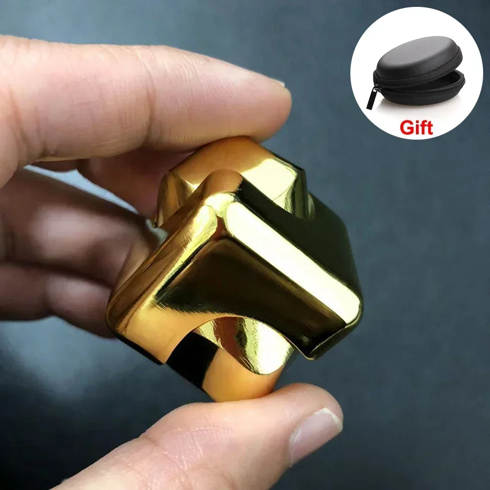 Metallinen kuutio pyörivä sormenpäägyroskooppi fidget anti stress lelut aikuisille toimisto koti matkailu kannettava spinner lelut joulu: Harmaa