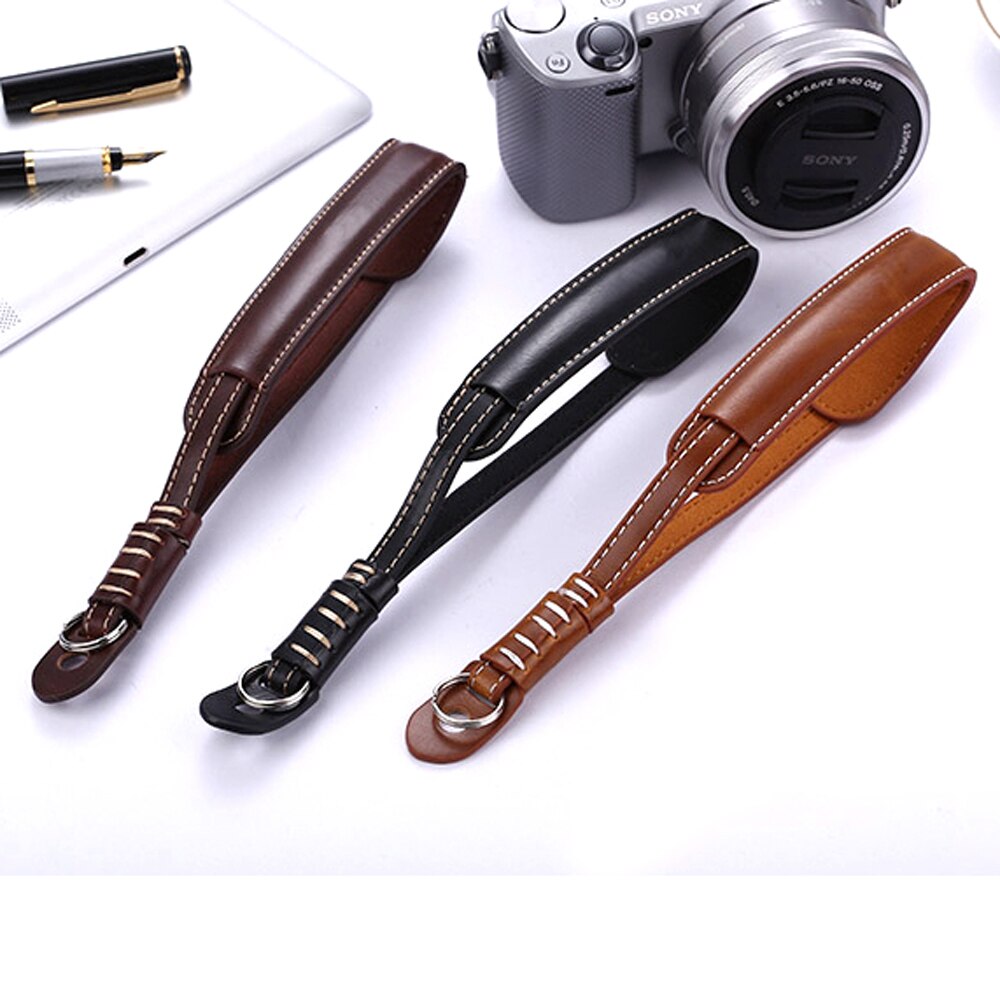 PU Lederen Camera Wrist Hand Strap Lanyard voor Sony Alpha DSLR a6000 a5000 a5100 A7R A7 A7M2 a9 A7I NEX-7 NEX-5 PU Lederen Pols