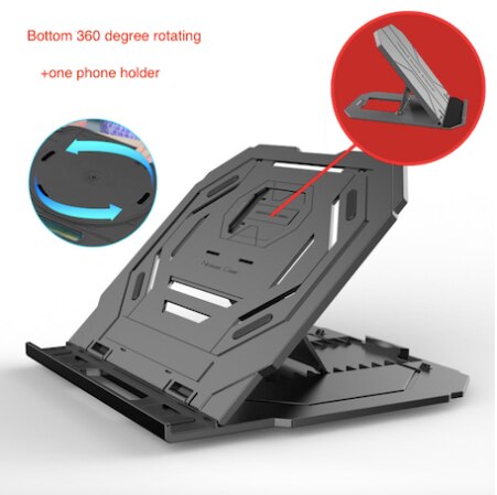 Laptop Stand Cooling Base Foldable Laptop Bracket Tablet Support Cooler Stands Holder with Free phone holder: 3