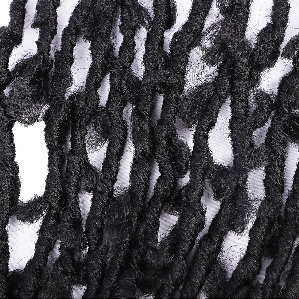 MokoGoddess Distressed Butterfly Locs Crochet Hair 12Inch Pre Looped Goddess Faux Locs Crochet Braiding Hair Extensions