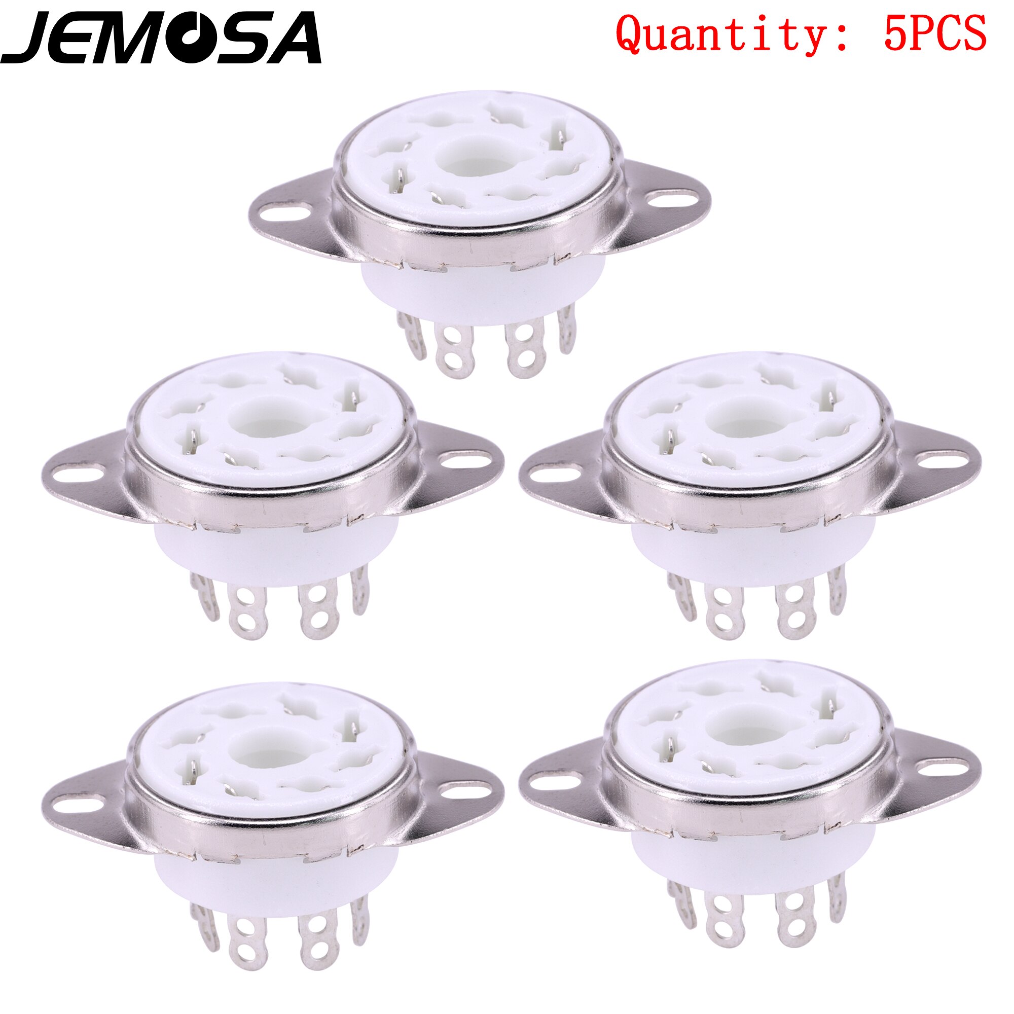 10 pz ceramica 8pin presa tubo GZC8-Y-6 presa tubo elettronico KT88 6SN7 6V6 6L6 EL34 6N8P tubo a vuoto amplificatore Audio HIFI fai da te: Tin-Plated-5PCS