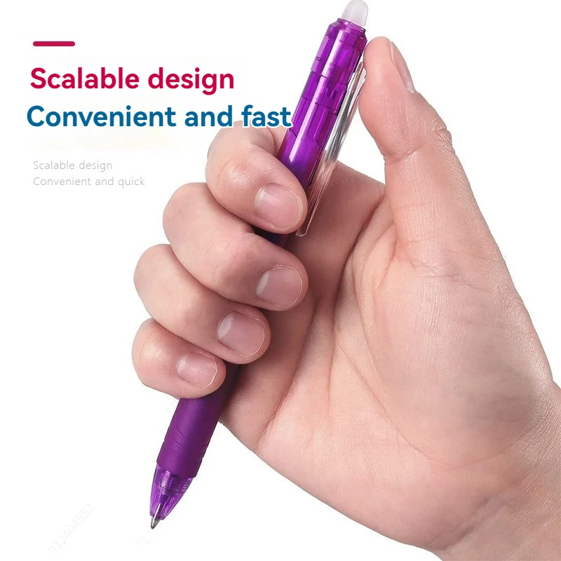 Farver 0.5/0.7mm magisk udtrækkelig sletbar pen gelpen sæt sletbar refill stang kontor skole skriveværktøj pressepen