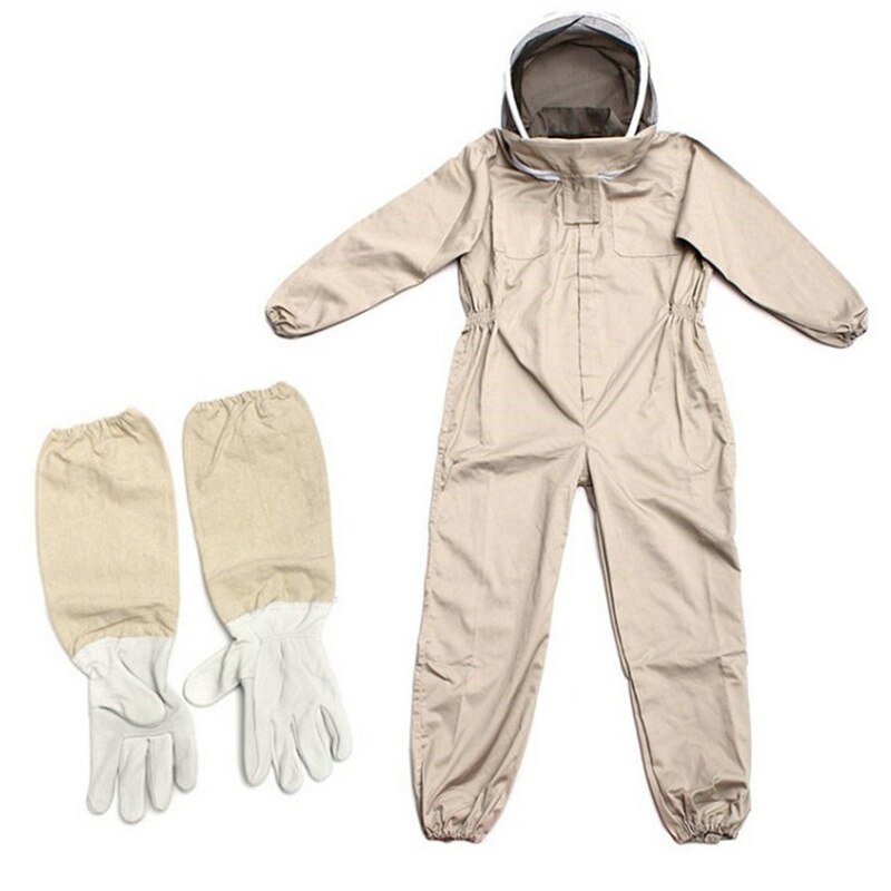 ! Ventilated Full Body Beekeeping Bee Keeping Suit with Leather Gloves XL