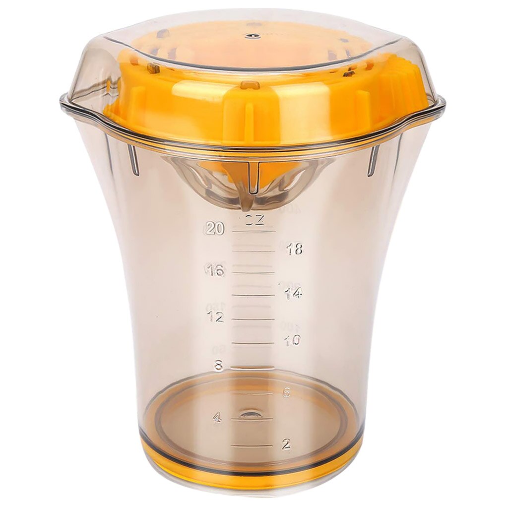 Manual Juicing Cup 2 in 1 Citrus Juicer Lemon Orange Fruit Hand Squeezer ABS Plastic Measuring Cup Built-in Measuring Scale: Default Title