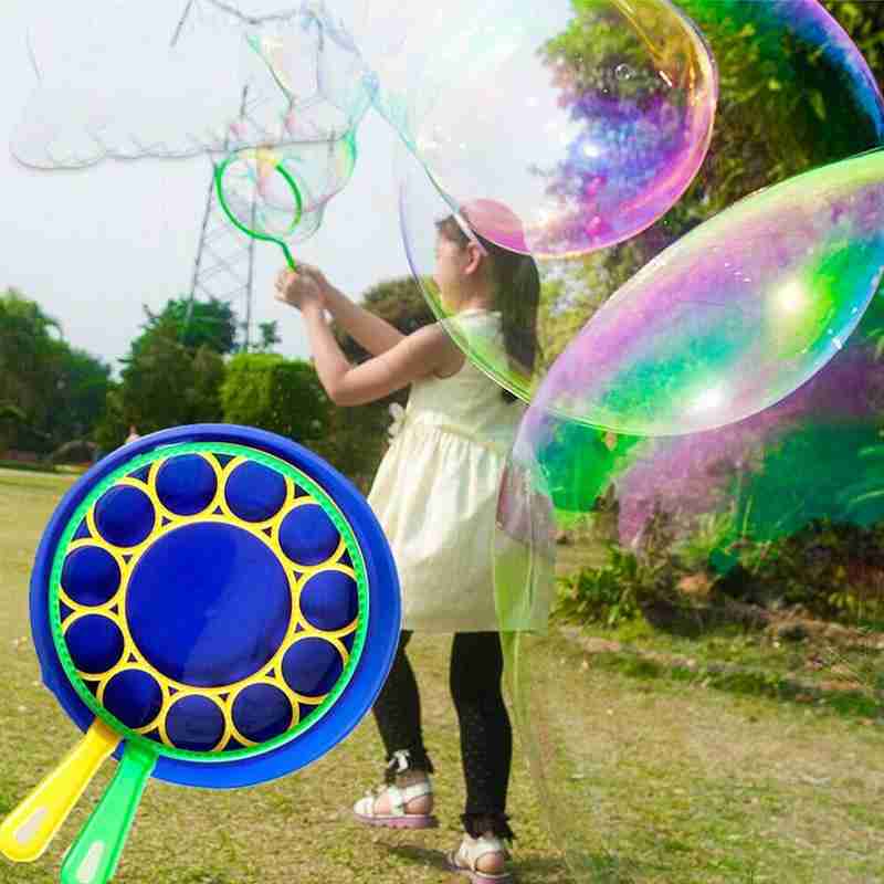 Outdoor Bubbles Blowing Tools Large Round Tray Set Soap Bubble Making Machine Outdoor Activity Party Playing Bubbles Blowing Toy