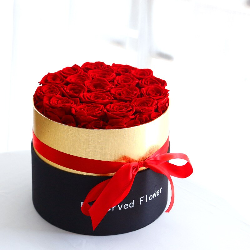 Preserved Real Rose Flower With Bucket Enternal Red Rose With Box For Valentine's Day Mother's Day Wedding Women Girls: 12 flowers