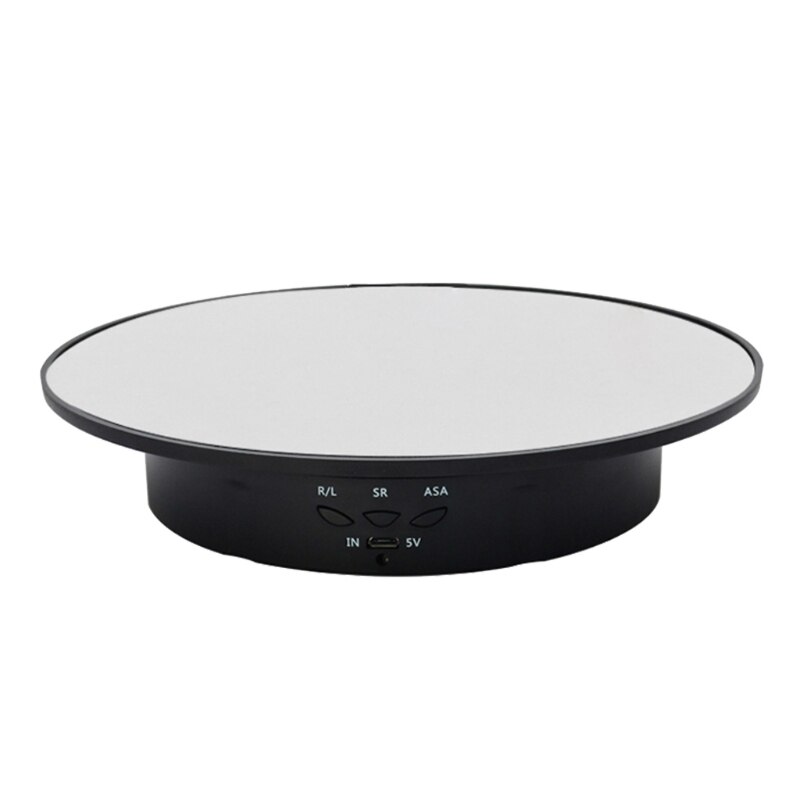 3 Speeds 20cm Intelligent Electric Rotating Display Stand Mirror Turntable Jewelry Holder Battery USB Power: 4