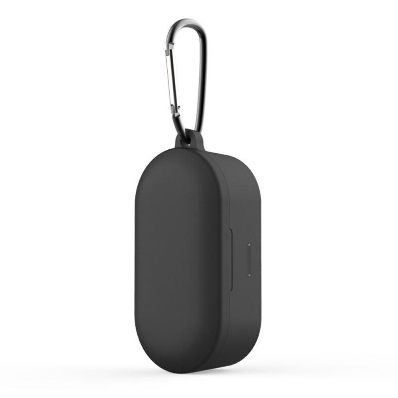 Caso do fone de ouvido de bluetooth apropriado para qcy t1s/qs2 conjunto de fone de ouvido de bluetooth capa protetora de silicone com gancho: Black with hook