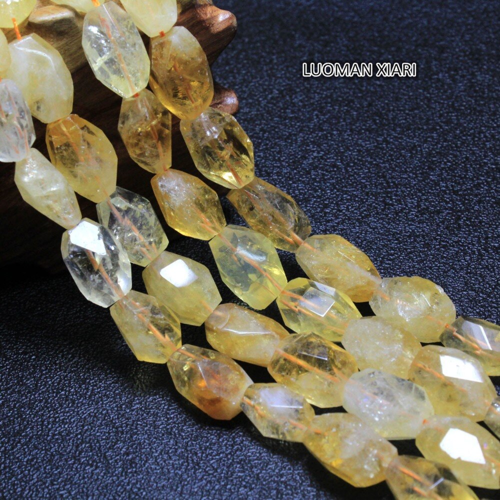 LUOMAN XIARI Irregular Natural Facet Citrine Stone Beads For Jewelry Making DIY Bracelet Material about 15*20mm Strand 15''