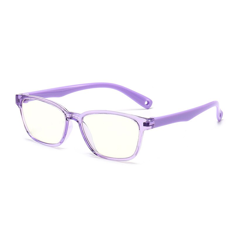 Blue Light Blocking Glasses Kids Pink Square Ultralight Flexible Optical Frame Computer Eyeglasses Children UV400: C3Purple