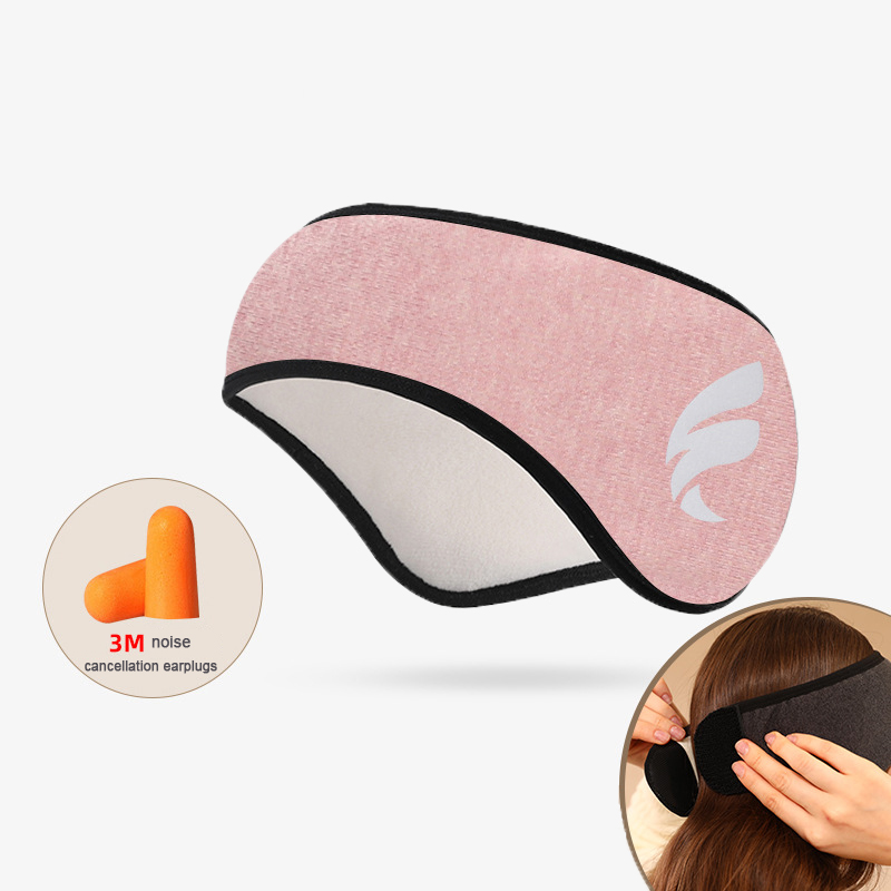 Masque de sommeil occultant pour relaxer, bandeau en peluche, bandeau de couchage en coton pour hommes et femmes, protège-oreilles Anti-bruit: Rouge