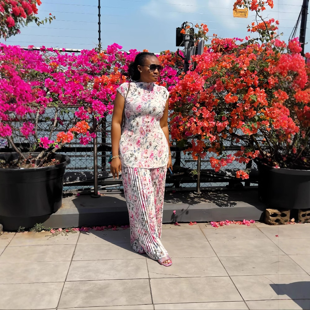 Sommer jacquard kvinder lange maxi luksuriøse lange bukser sæt blomster festkåbe femme vintage vestido aftentøj
