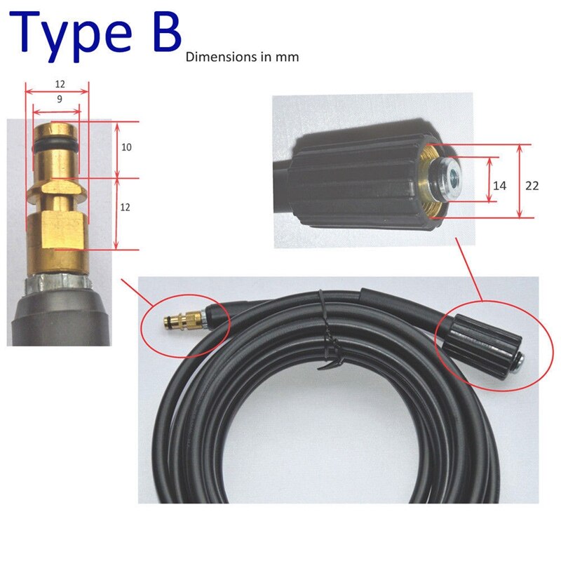 Limpiador de agua de alta presión de 10M, limpieza de cobre puro, manguera de lavado para coche Karcher K2 K3 K4 K5 K6 K7