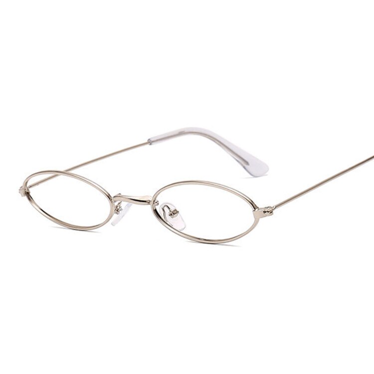 Lunettes de soleil ovales roses, petite monture, rondes pour femmes, de styliste Vintage: SilverTrans