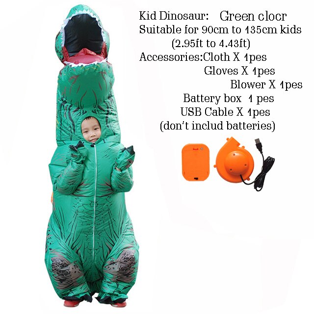 T-rex Dinosaure déguisement gonflable mascotte Deguisement Halloween Pour Animaux Cosplay Dinosaure: Kid Size17