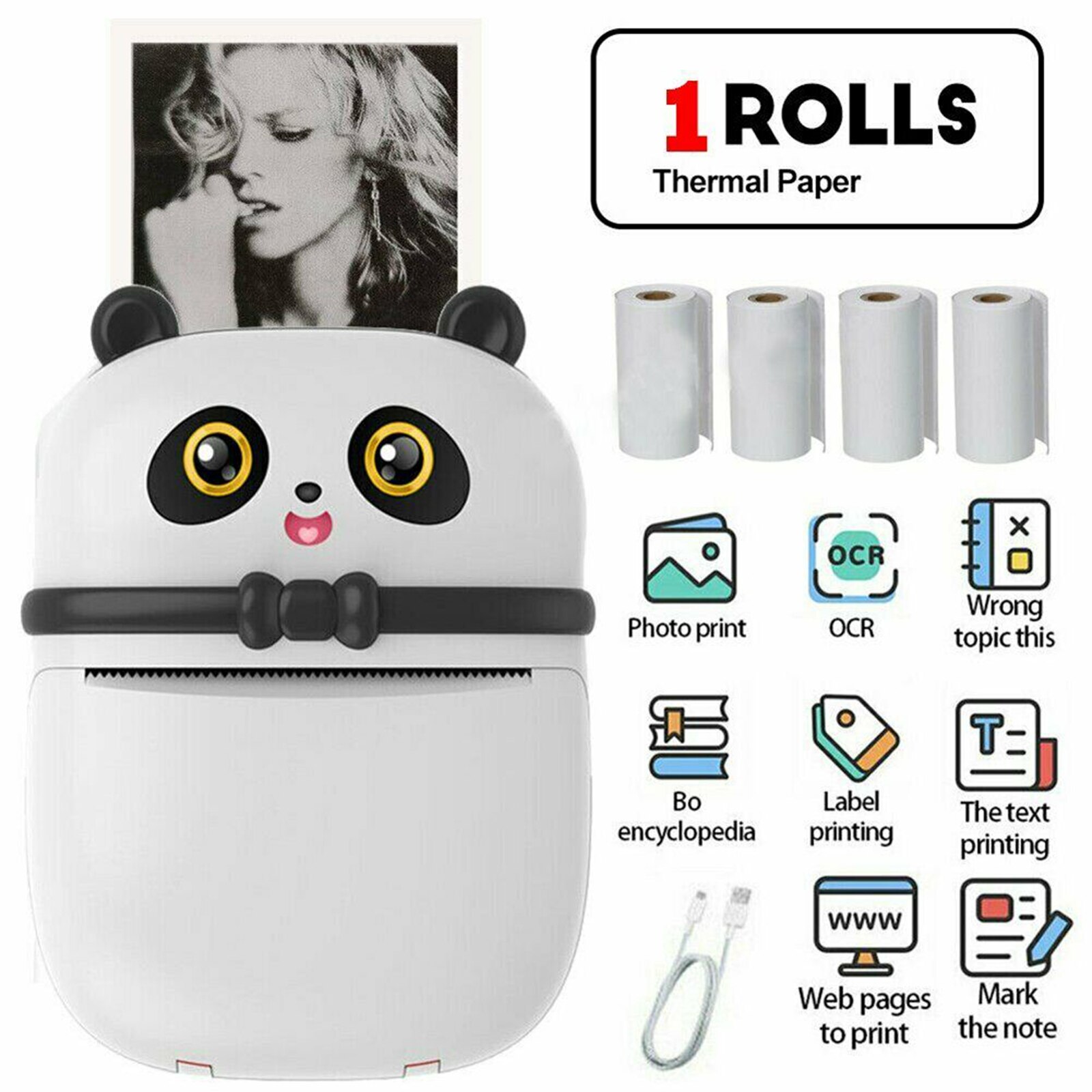 Mini imprimante thermique Portable sans fil 200dpi Photo étiquette mémo mauvaise Question impression avec impression thermique Bluetooth portable