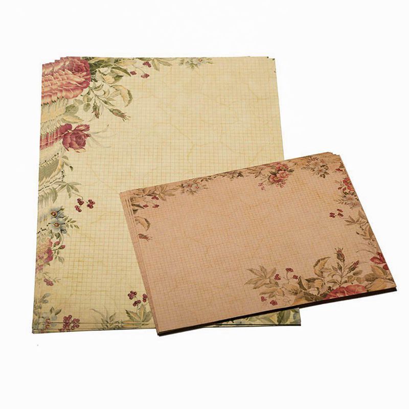 40 juegos de papelería Vintage con letras, papel para escribir, con sobres de 20 piezas, Bloc de notas, letras de papel, tipografía de Color aleatorio