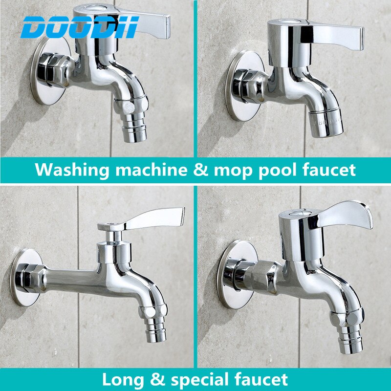 Modern Household Brass single cold tap Outdoor Faucet Garden Wall Bibcock Tap Bathroom Washing Machine mop taps DODI