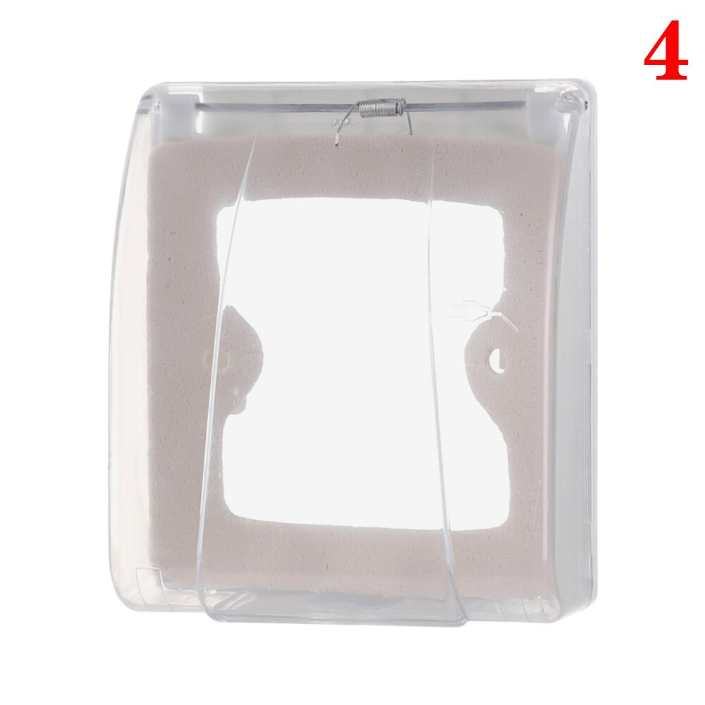 Electric Plug Cover Transparent Waterproof Safety Splash Box Kitchen Toilet Bathroom Socket Protective Cover: 4