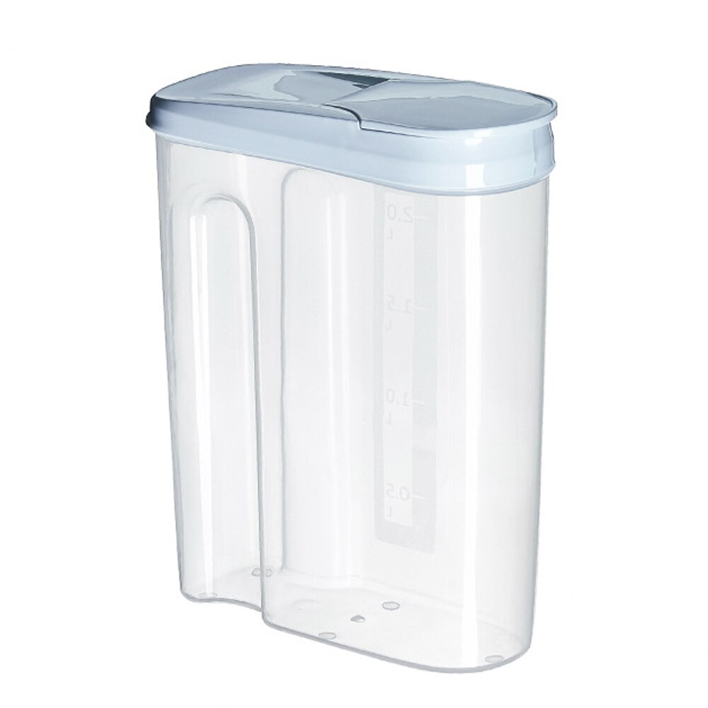 Food storage container plastic kitchen storage box multigrain storage tank transparent sealed cans easy to buckle Multi-capacity: 2.5L blue