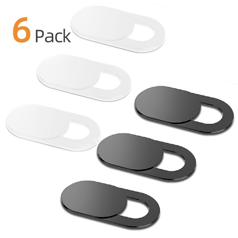 !ACCEZZ 6Pcs Macro Lens For Phone Portable Camera Cover Shutter Magnet Slider For Web Laptop PC Plastic Cover Lens On The Phone: 3White 3Black