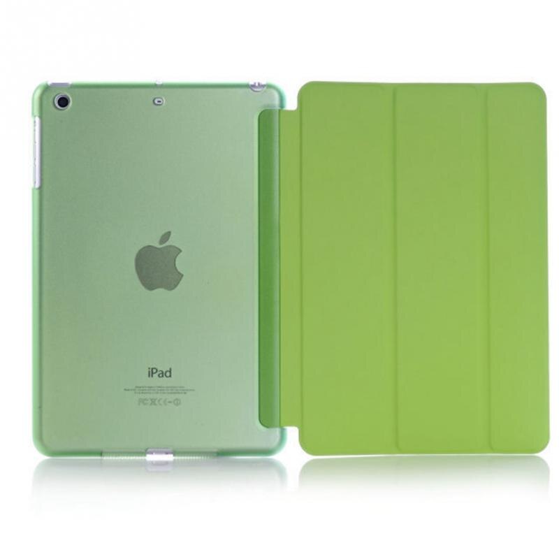 Ultra-thin Slim Tablet Case for iPad mini 4 Case Flip Magnetic Folding PVC A1538 A1550 Cover for iPad mini 4 Flip Smart Case: Green