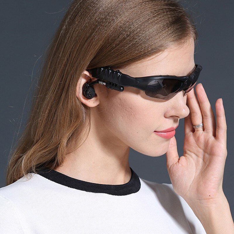 Stereo-oordopjes draadloze headset met microkleurige bril zonnebril voor rijden fietsen sport ruisonderdrukking hoofdtelefoon