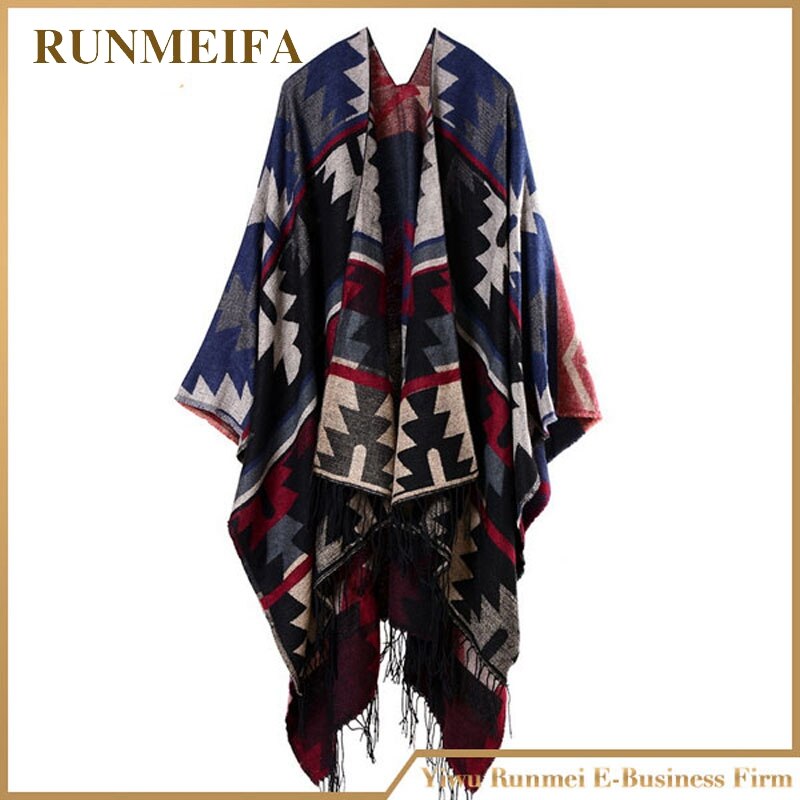 [runmeifa] kvinner batwing dusker kappe sjal polyester og akryl poncho kappe skjerf sjal poncho teppe pashmina