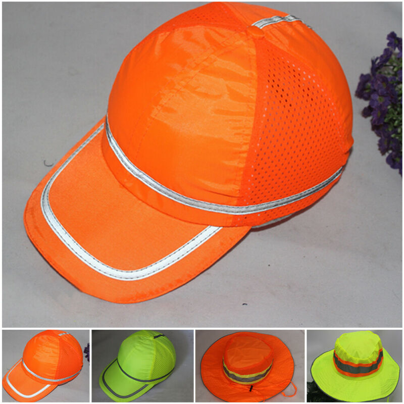 High Visibility Reflective Cool Sun Safety Working Breathable Waterproof Baseball Hat Bucket Cap