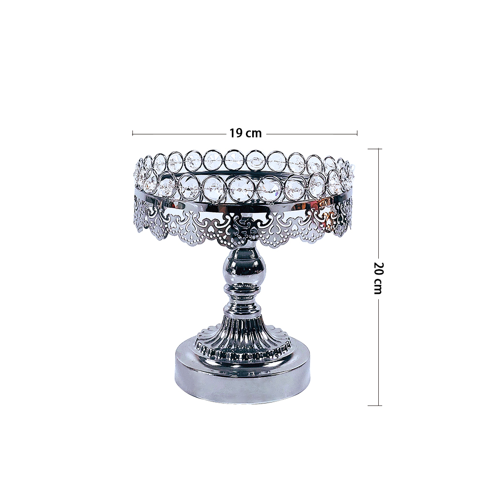 Présentoir à gâteaux en métal avec miroir en acrylique, 1 pièce, sur socle, pour fête d'anniversaire, mariage, Dessert, Cupcake, doré, décor de maison: 19cm silver
