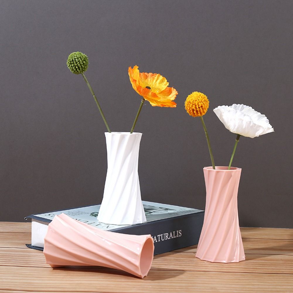 Vaso colorato in plastica, durevole, liscio, realizzato a mano, vaso da fiori, resistente alla rottura, contenitore in vaso, ornamenti, decorazioni per matrimoni