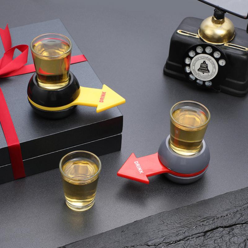 pekeren skudd spinner selskapsspill snurre rundt drikkespill glasskoppsett roterbar pil øl vin brettspill bord underholdning