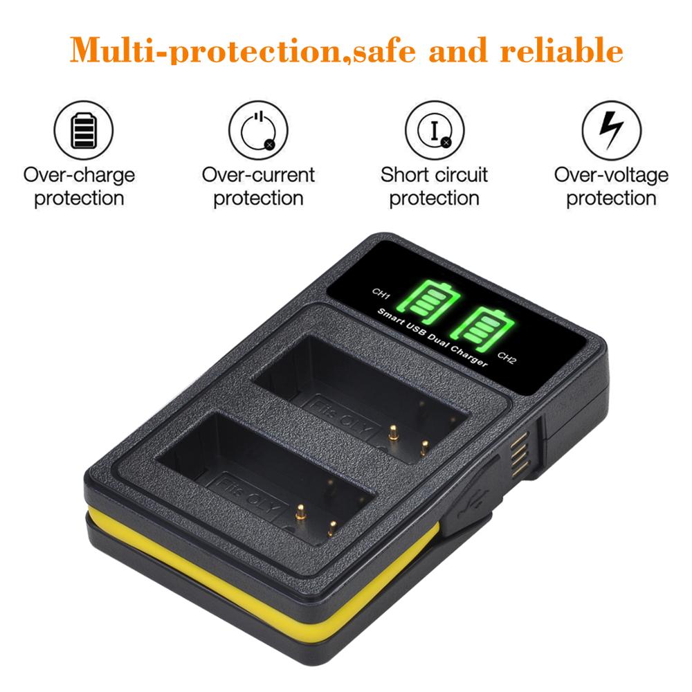 4Pcs BLN-1 PS BLN1 PS-BLN1 Batteries + Dual LED USB Charger for Olympus OM-D E-M1 E-M5 Mark II PEN-F E-P5 EM1 EM5 PENF EP5