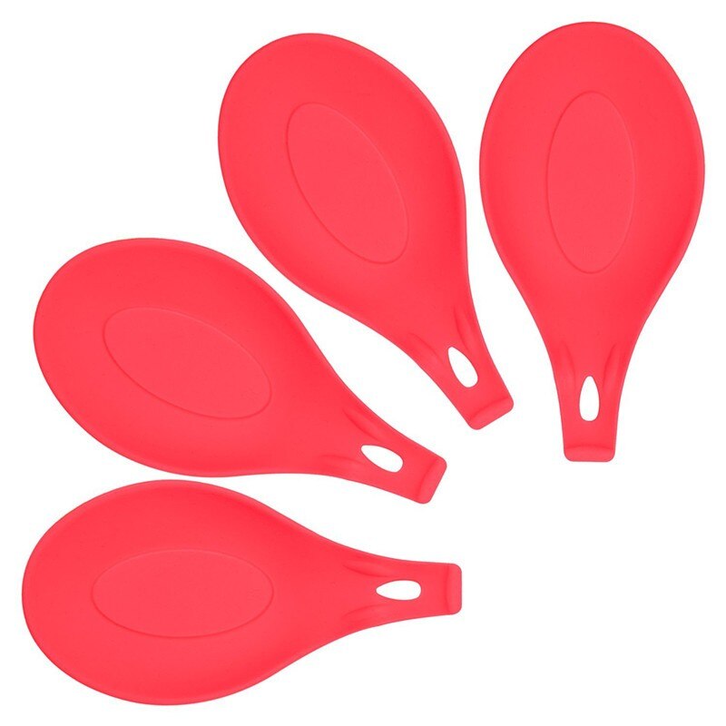 Ustensiles de cuisine antiadhésifs en Silicone, main de maman, outils de cuisson: RED SPOON REST