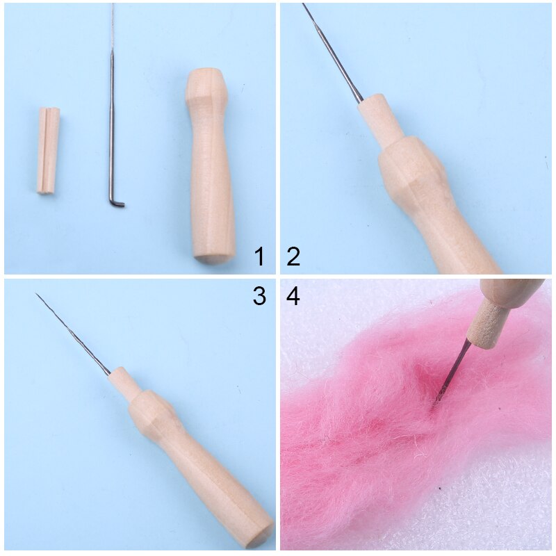 LMDZ 16 Colors Needle Felting Kit Wool Fiber Wool Felt Kit Handcraft Wool Felt Toys Making Felt Needle Materials For Beginners