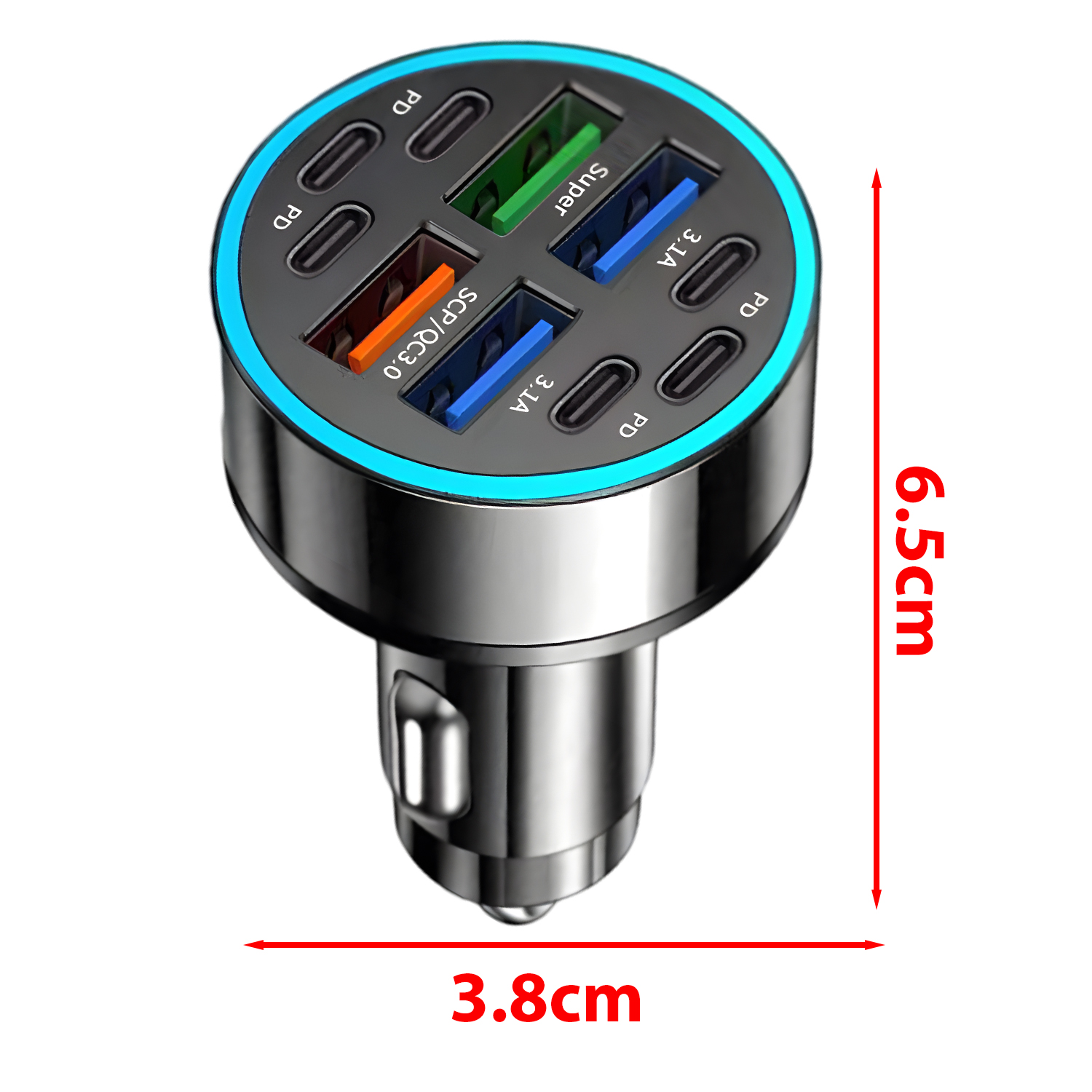 6PD+4USB Superschnelles Lade-Autoladegerät 10-in-1 Effizienter Adapter Elektrische Geräte Ladesysteme Batterieladeinheiten: Default Title