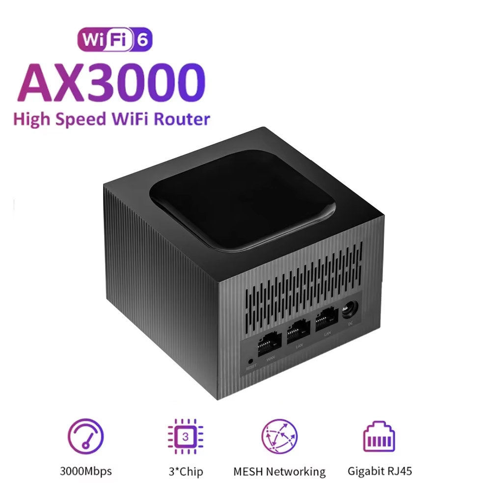 WIFI 6 AX3000 Dual-band Mesh Router Whole-Home Gigabit RJ45 LAN 2.4G 5G 3000Mbps Wireless Router for home villa Business Office